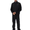 Schwarze, gefütterte Jerry-Jacke mit durchgehendem Reißverschluss
