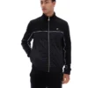 Schwarze Higgans-Veloursjacke mit durchgehendem Reißverschluss