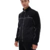 Schwarze Higgans-Veloursjacke mit durchgehendem Reißverschluss
