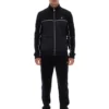 Schwarze Higgans-Veloursjacke mit durchgehendem Reißverschluss