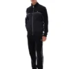 Schwarze Higgans-Veloursjacke mit durchgehendem Reißverschluss