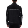 Schwarze Higgans-Veloursjacke mit durchgehendem Reißverschluss