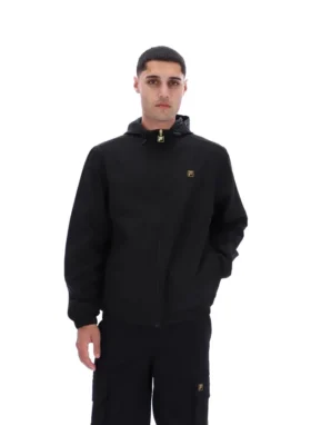 Schwarze Ian-Jacke mit durchgehendem Reißverschluss