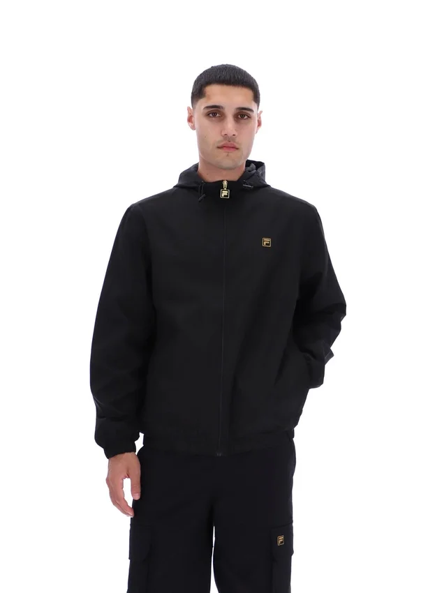 Schwarze Ian-Jacke mit durchgehendem Reißverschluss