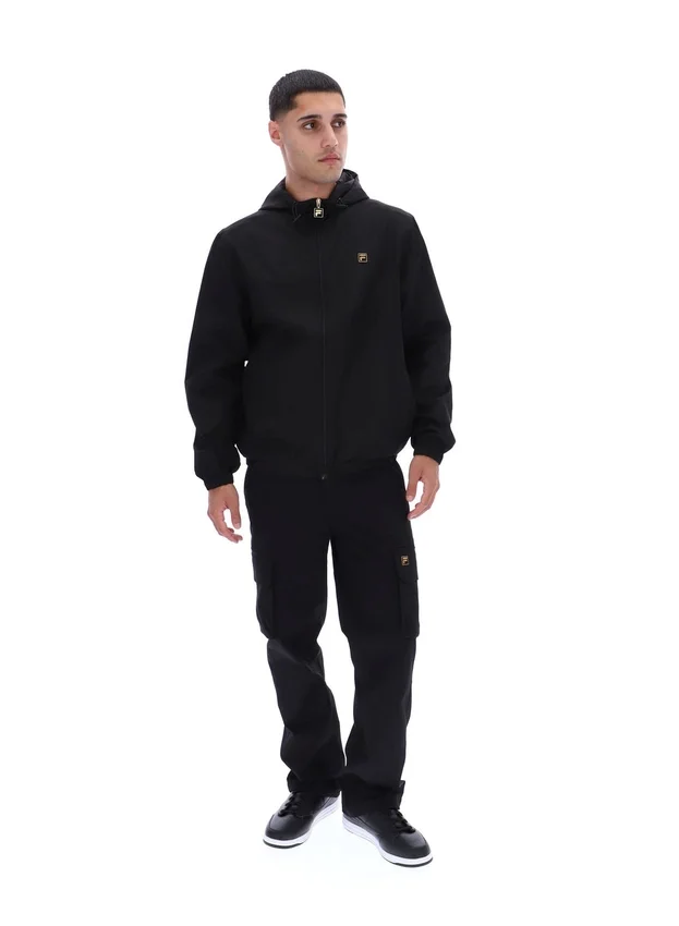Schwarze Ian-Jacke mit durchgehendem Reißverschluss
