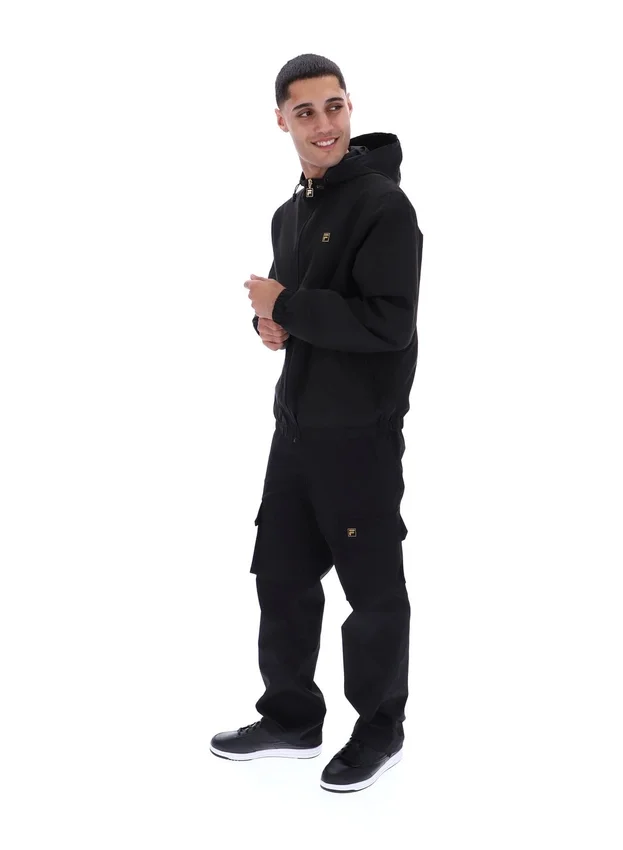 Schwarze Ian-Jacke mit durchgehendem Reißverschluss