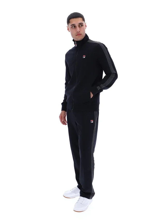 Schwarze Keith Trainingsjacke mit Kontrastnähten