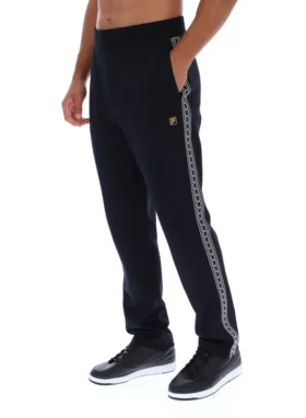 Schwarze Layton-Hose mit geradem Bein und Banddetail