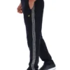 Schwarze Layton-Hose mit geradem Bein und Banddetail