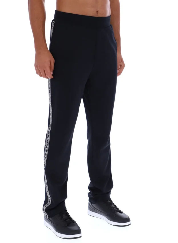 Schwarze Layton-Hose mit geradem Bein und Banddetail