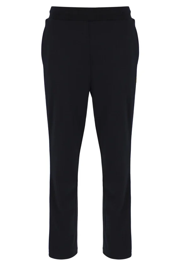 Schwarze Layton-Hose mit geradem Bein und Banddetail