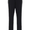 Schwarze Layton-Hose mit geradem Bein und Banddetail
