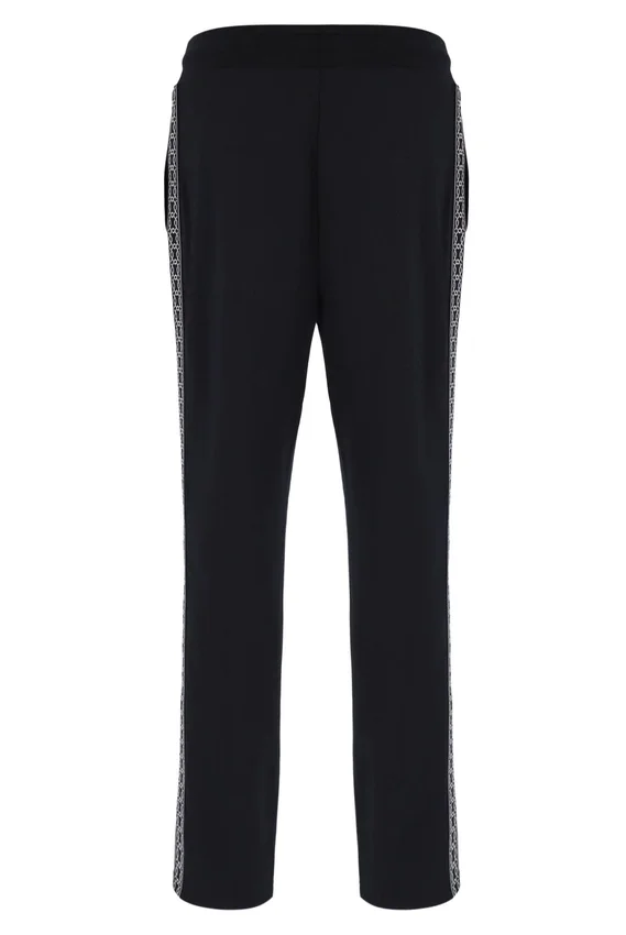 Schwarze Layton-Hose mit geradem Bein und Banddetail
