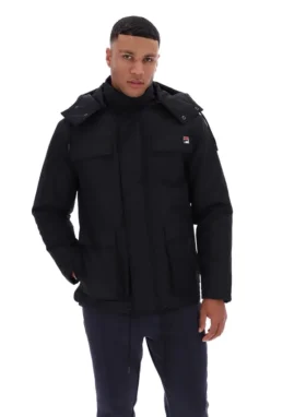 Schwarze Liam Cargo-Wattjacke