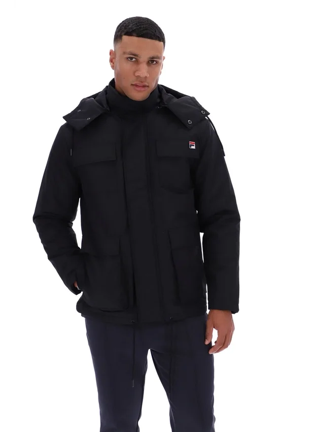 Schwarze Liam Cargo-Wattjacke