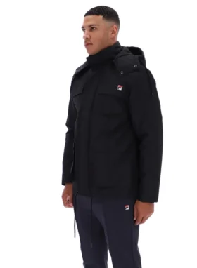 Schwarze Liam Cargo-Wattjacke