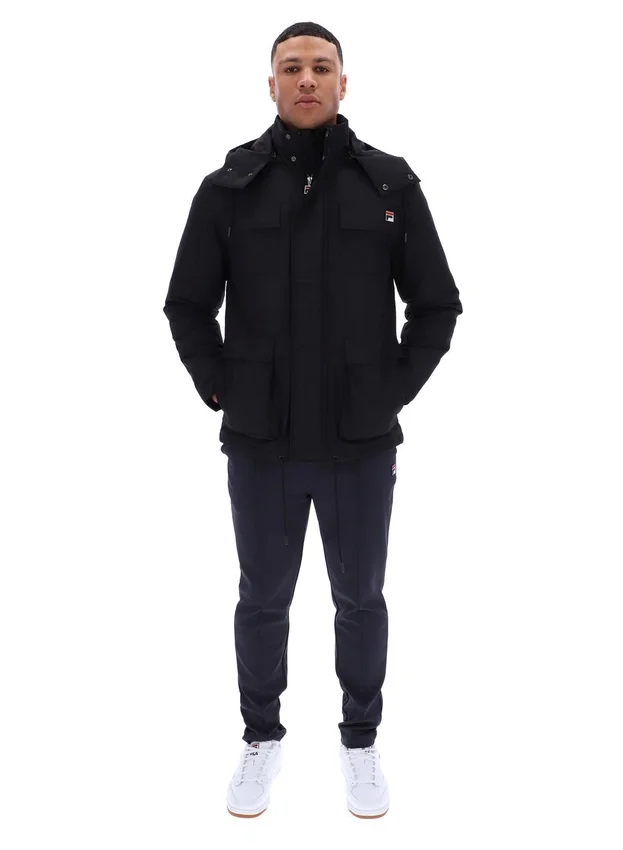 Schwarze Liam Cargo-Wattjacke