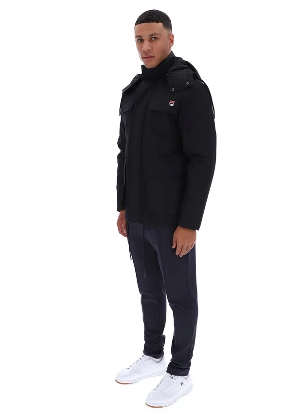 Schwarze Liam Cargo-Wattjacke