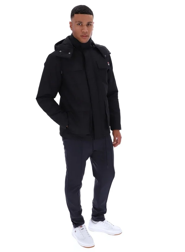 Schwarze Liam Cargo-Wattjacke