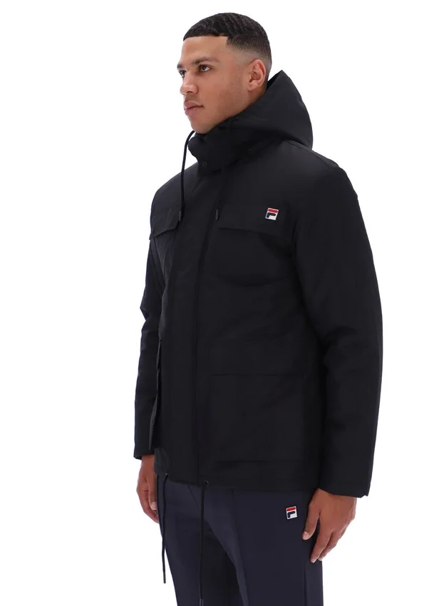 Schwarze Liam Cargo-Wattjacke
