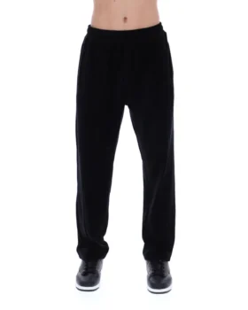 Schwarze Lorrie-Velours-Jogginghose