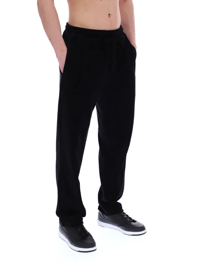 Schwarze Lorrie-Velours-Jogginghose