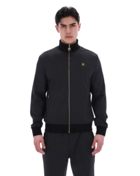 Schwarze Mathers Herringbone Trainingsjacke