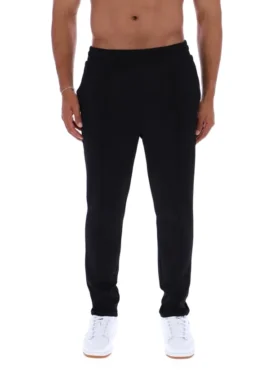 Schwarze Molveno-Hose mit Biesen und schmalem Bein