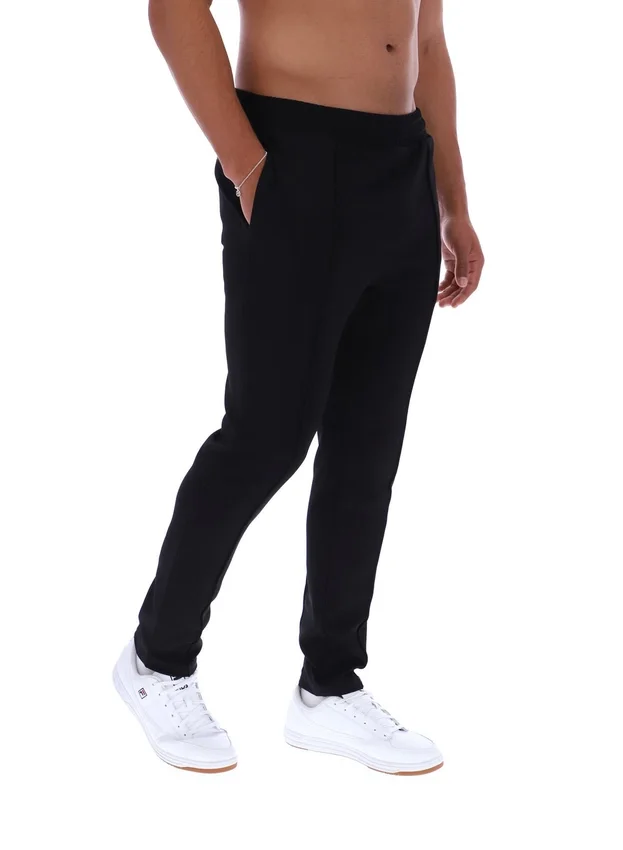 Schwarze Molveno-Hose mit Biesen und schmalem Bein
