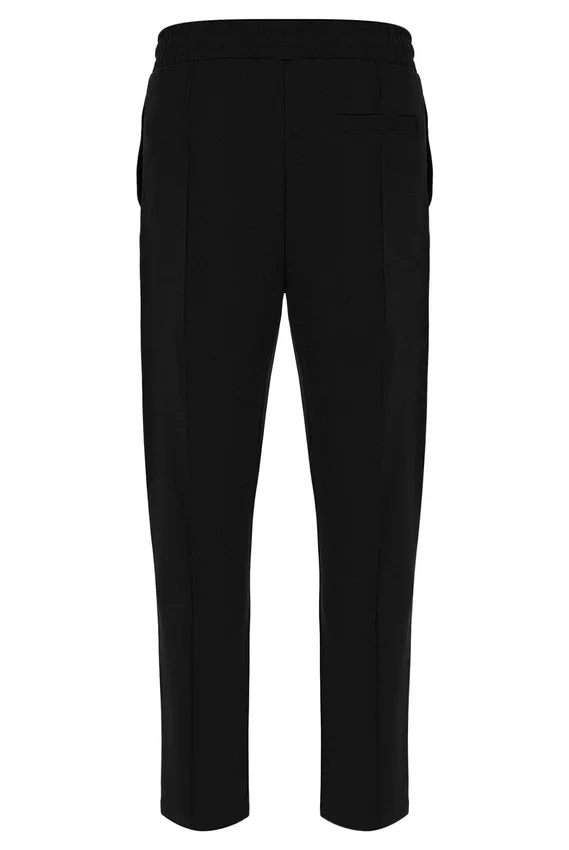 Schwarze Molveno-Hose mit Biesen und schmalem Bein