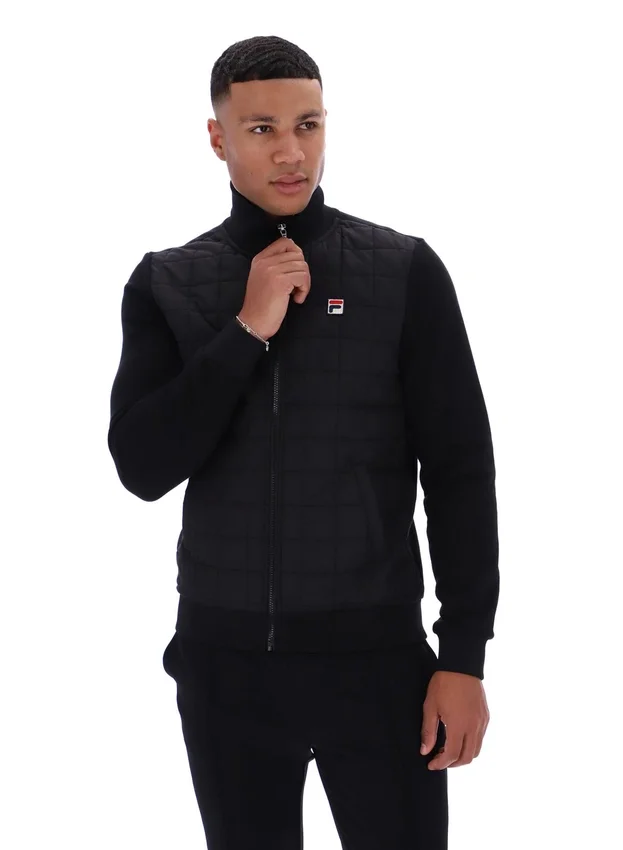 Schwarze „Moor“ Jacke mit wattierter Vorderseite