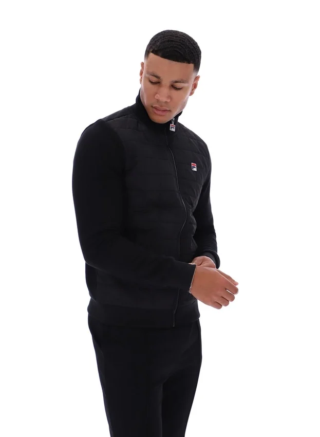 Schwarze „Moor“ Jacke mit wattierter Vorderseite
