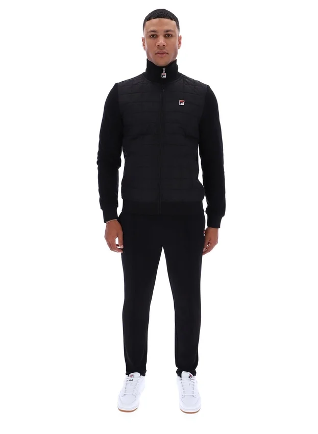 Schwarze „Moor“ Jacke mit wattierter Vorderseite