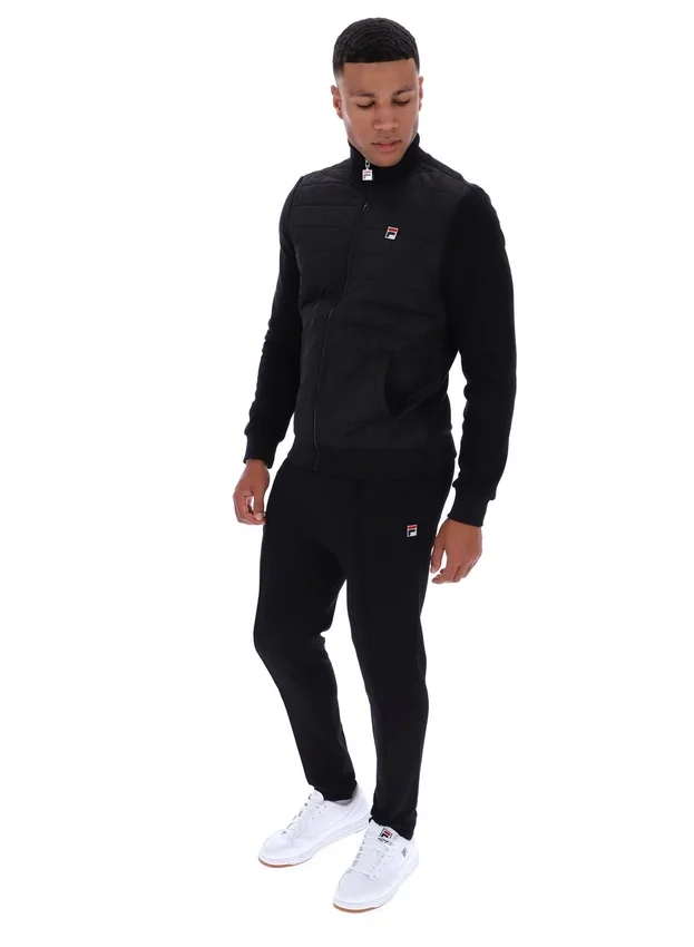 Schwarze „Moor“ Jacke mit wattierter Vorderseite