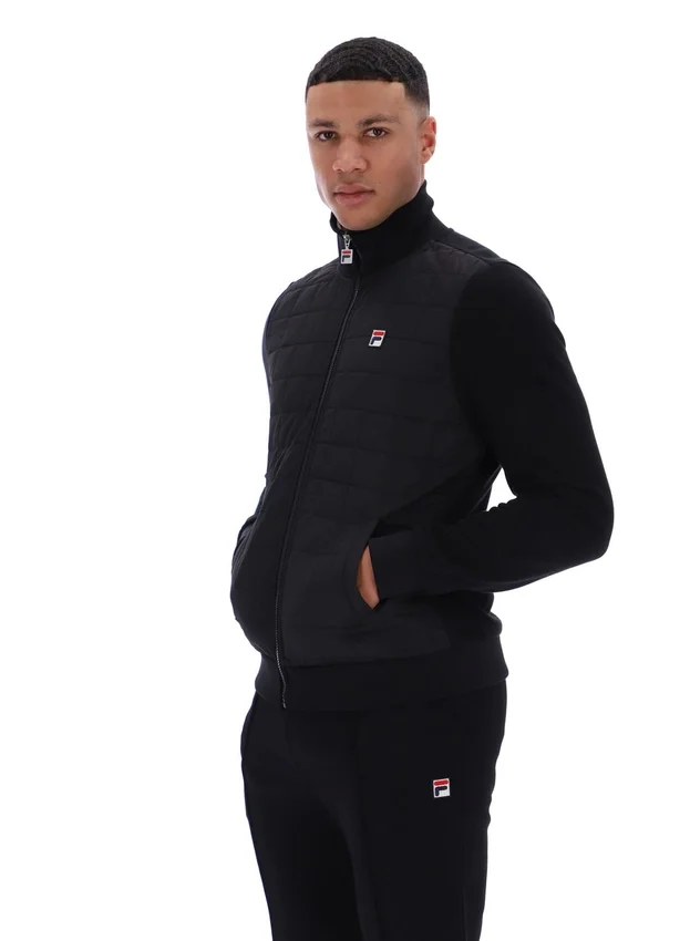 Schwarze „Moor“ Jacke mit wattierter Vorderseite