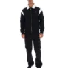 Schwarze Morton-Jacke mit durchgehendem Reißverschluss und Kontrasteinsätzen