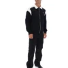 Schwarze Morton-Jacke mit durchgehendem Reißverschluss und Kontrasteinsätzen