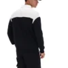 Schwarze Morton-Jacke mit durchgehendem Reißverschluss und Kontrasteinsätzen