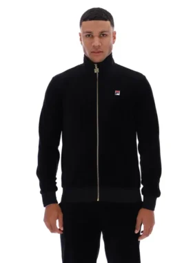 Schwarze „Nero“ Velours-Trainingsjacke