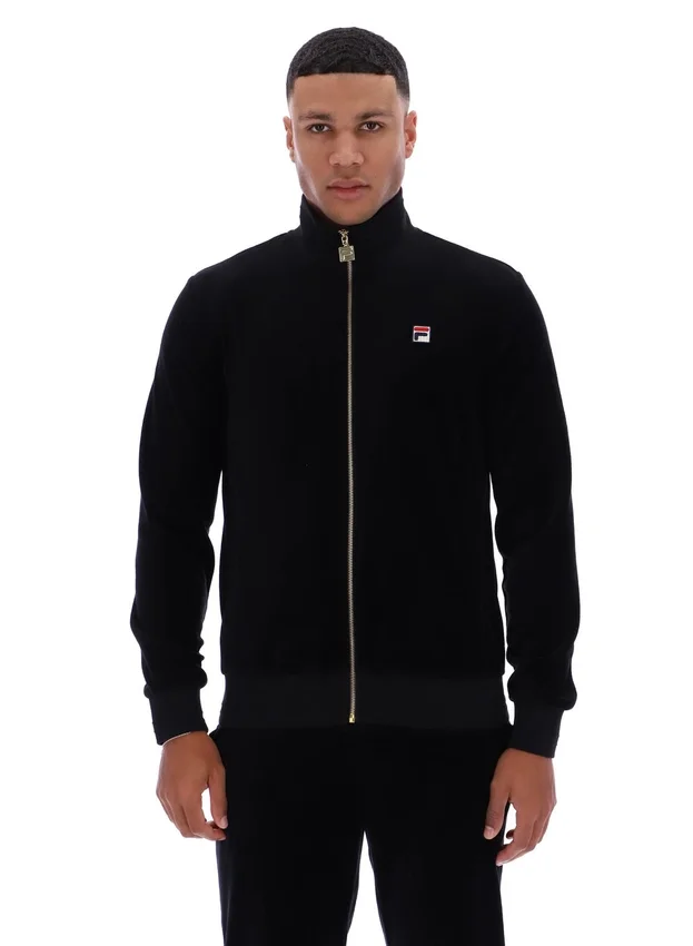 Schwarze „Nero“ Velours-Trainingsjacke