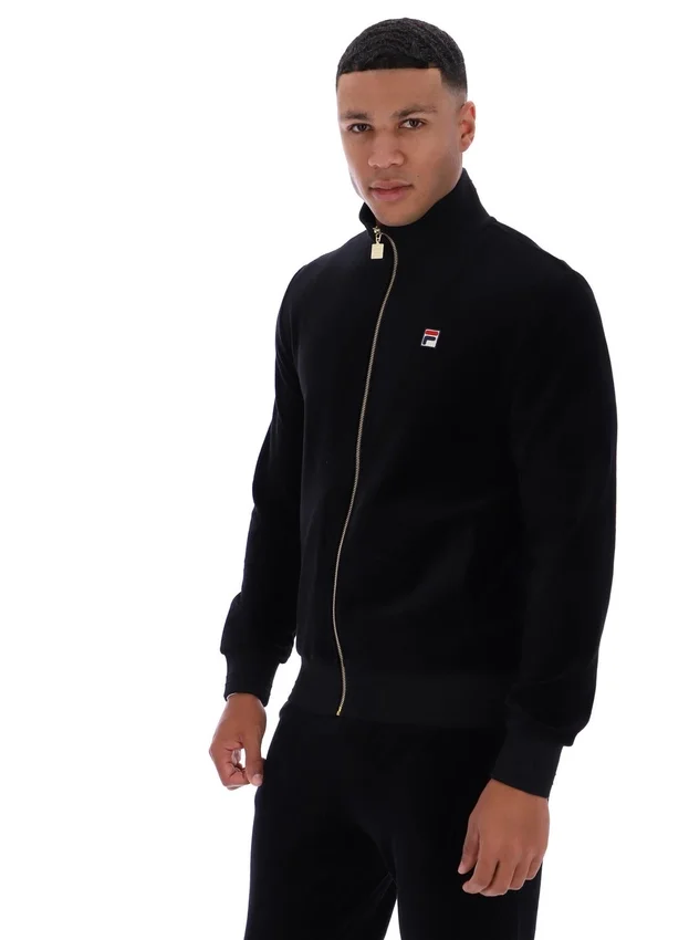 Schwarze „Nero“ Velours-Trainingsjacke