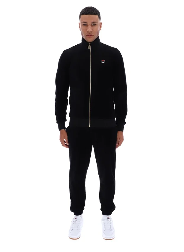 Schwarze „Nero“ Velours-Trainingsjacke