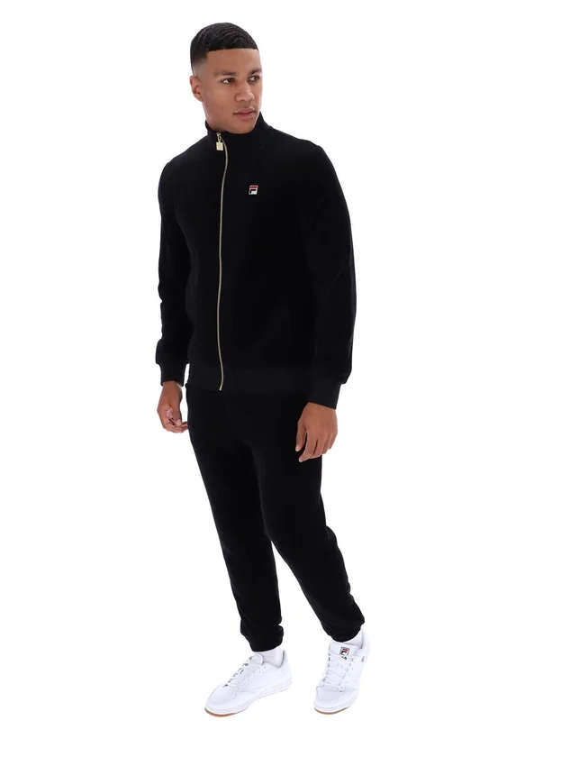 Schwarze „Nero“ Velours-Trainingsjacke