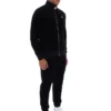 Schwarze „Nero“ Velours-Trainingsjacke