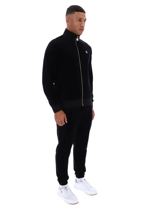 Schwarze „Nero“ Velours-Trainingsjacke