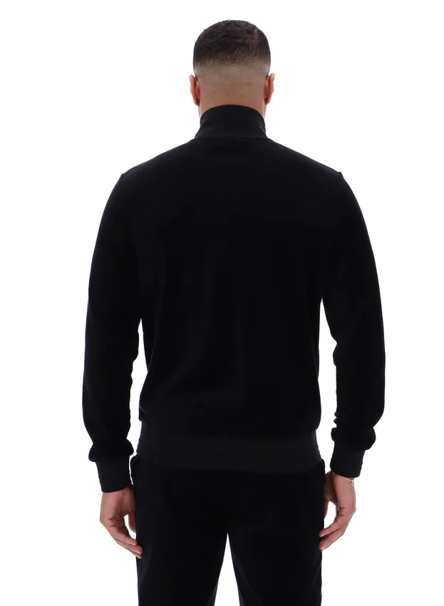 Schwarze „Nero“ Velours-Trainingsjacke