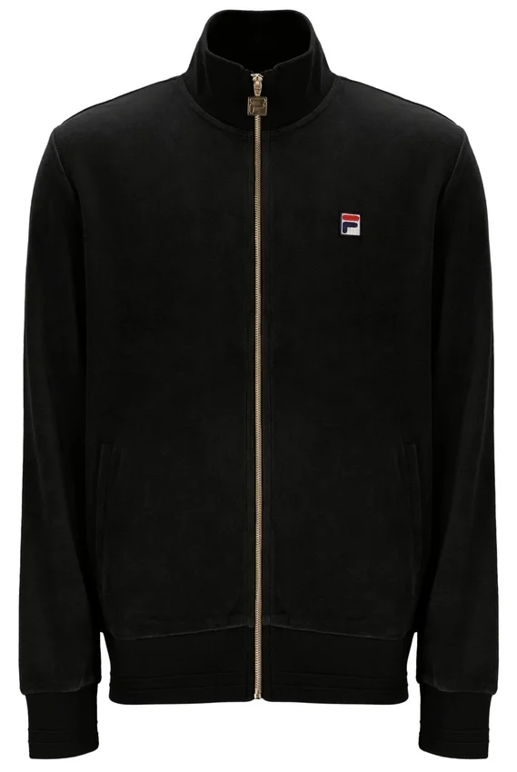 Schwarze „Nero“ Velours-Trainingsjacke