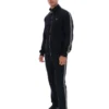 Schwarze „Roman“-Jacke mit durchgehendem Reißverschluss und Banddetails