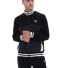 Schwarze „Tie Breaker“-Jacke mit Trichterkragen