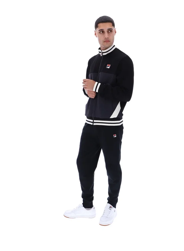 Schwarze „Tie Breaker“-Jacke mit Trichterkragen